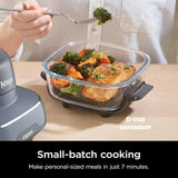 Ninja Crispi 4-in-1 Portable Glass Air Fryer Cooking System, 4-Qt & 6-Cup Containers, Cyberspace