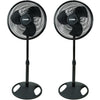 Lasko Products 16" Oscillating Stand Fan, Black  2521, 2 pack