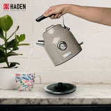 Haden Dorset 1.7 Liter Electric Water Kettle with Base, Putty & Chrome