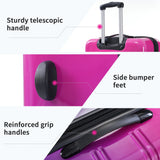 3 Piece Luggage Sets, Hard Shell Suitcase 20/24/28 Inches with TSA Lock and Spinner Wheels, Expandable Lightweight Travel Luggage for Men Women, Multicolor purple