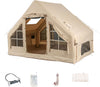 Inflatable Camping Tents With Hand Pump, Air Glamping Tents, Easy SetupWaterproofand Windproof Blow Up Tent, 4 Seasons Oxford Cabin Tent With esh &ChimneyWindow.