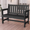 Outdoor Bench for 2-Person, Weather-Resistant HDPE with Aluminum Reinforcement, Supports 660 lbs, Comfortable Seating for Patio, Garden, and Porch, Black