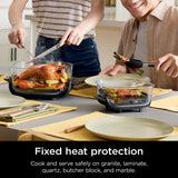 Ninja Crispi 4-in-1 Portable Glass Air Fryer Cooking System, 4-Qt & 6-Cup Containers, Cyberspace