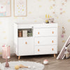 OXYLIFE 45" Baby Nursery Changing Table Dresser with 4 Drawers and Shelf for Nursery Room, White
