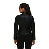 Arezzo Womens Black Leather Biker Jacket