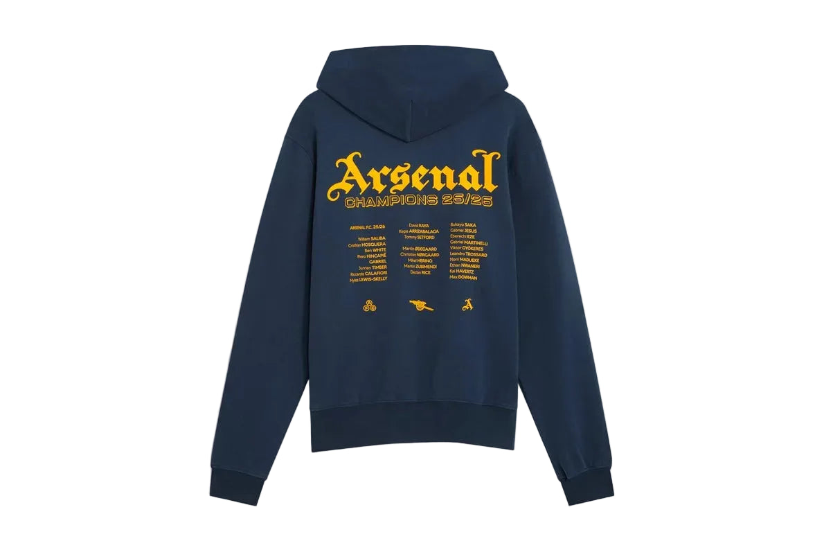 Arsenal Champions Squad 25/26 Navy Hoodie