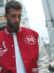 Mitchell & Ness Red Authentic Branded Letterman Jacket