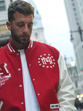 Mitchell & Ness Red Authentic Branded Letterman Jacket