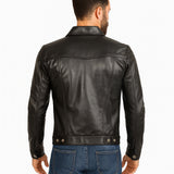 Zayden Men’s Black Sheepskin Trucker Leather Jacket