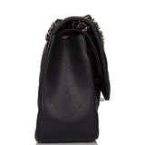 Chanel Black Quilted Caviar Jumbo Classic Double Flap Bag