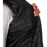 Classic Fur Collar Sheespkin Leather Jacket
