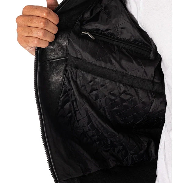 Classic Fur Collar Sheespkin Leather Jacket