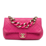 Chanel Small Lambskin Elegant Chain Single Flap Pink