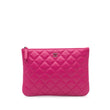 Chanel Small Quilted Caviar O Case Clutch Pink