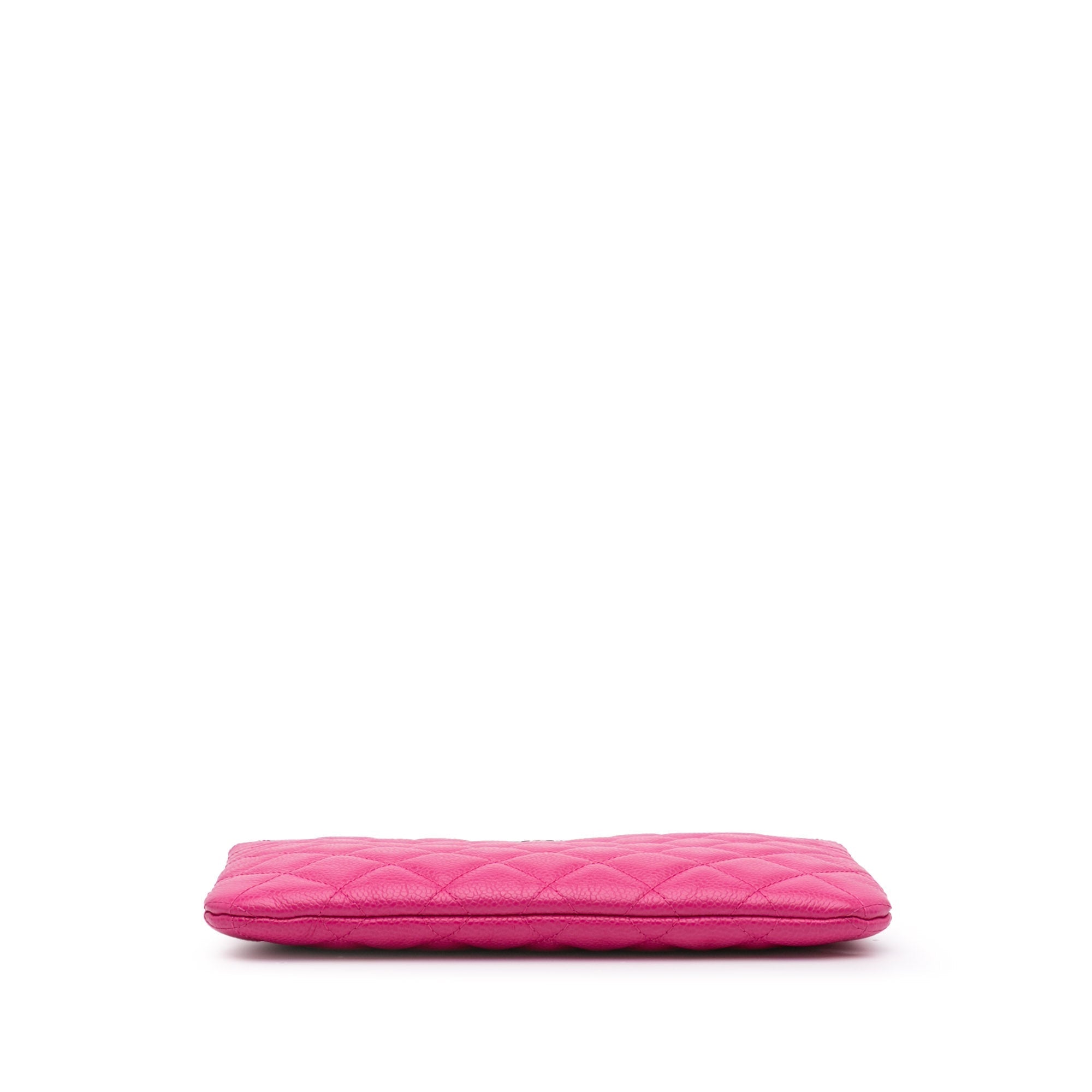 Chanel Small Quilted Caviar O Case Clutch Pink
