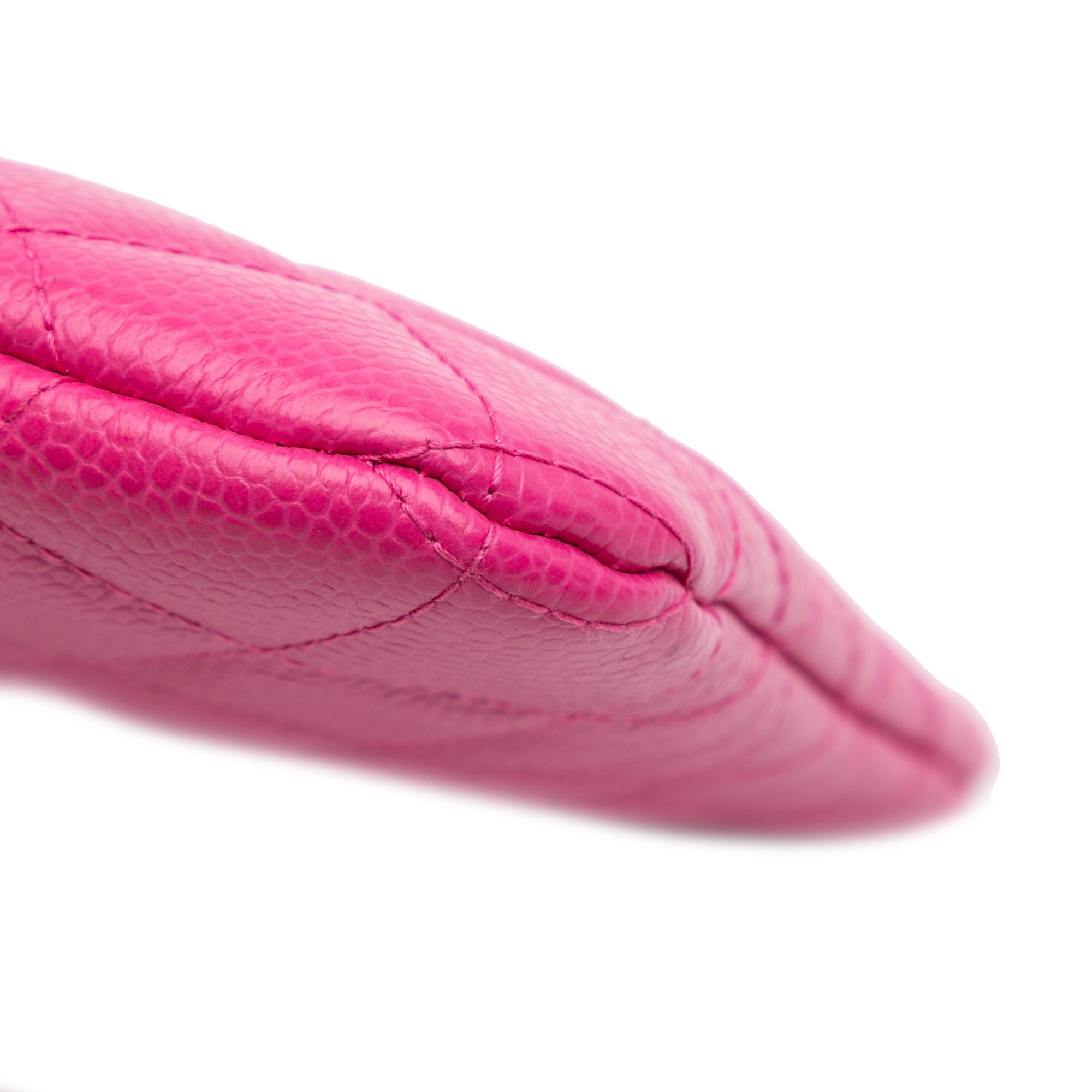 Chanel Small Quilted Caviar O Case Clutch Pink