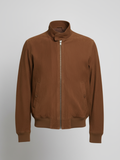 George-Clooney-Bomber-Brown-Suede-Jacket