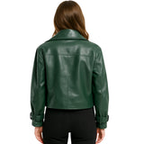 Green Leather Jacket for women