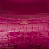 Hermes Rose Scheherazade Shiny Alligator Constance 24cm Gold Hardware