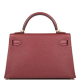 Hermes Rouge H Chevre Sellier Kelly 20cm Gold Hardware