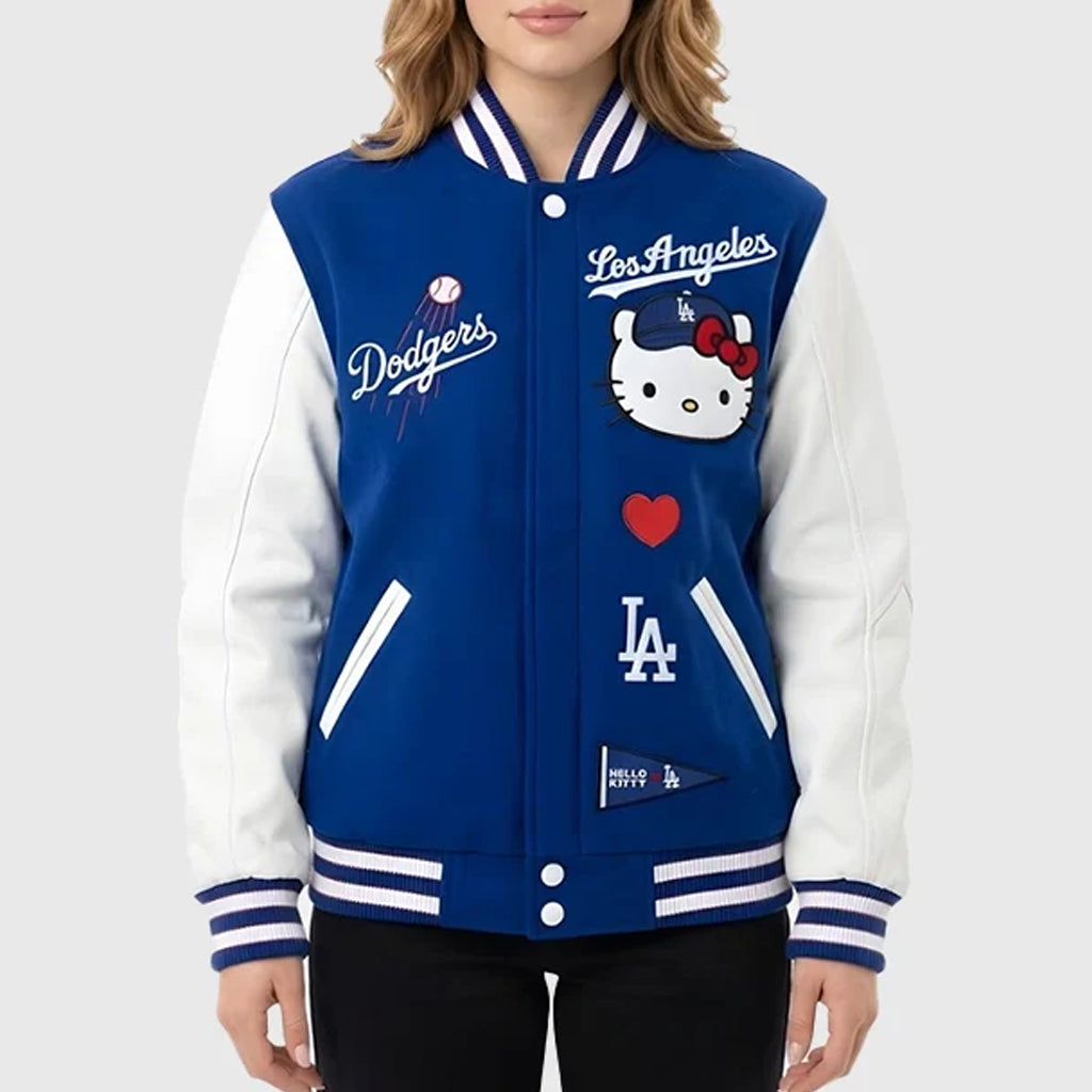 Hello Kitty Dodgers Varsity Jacket