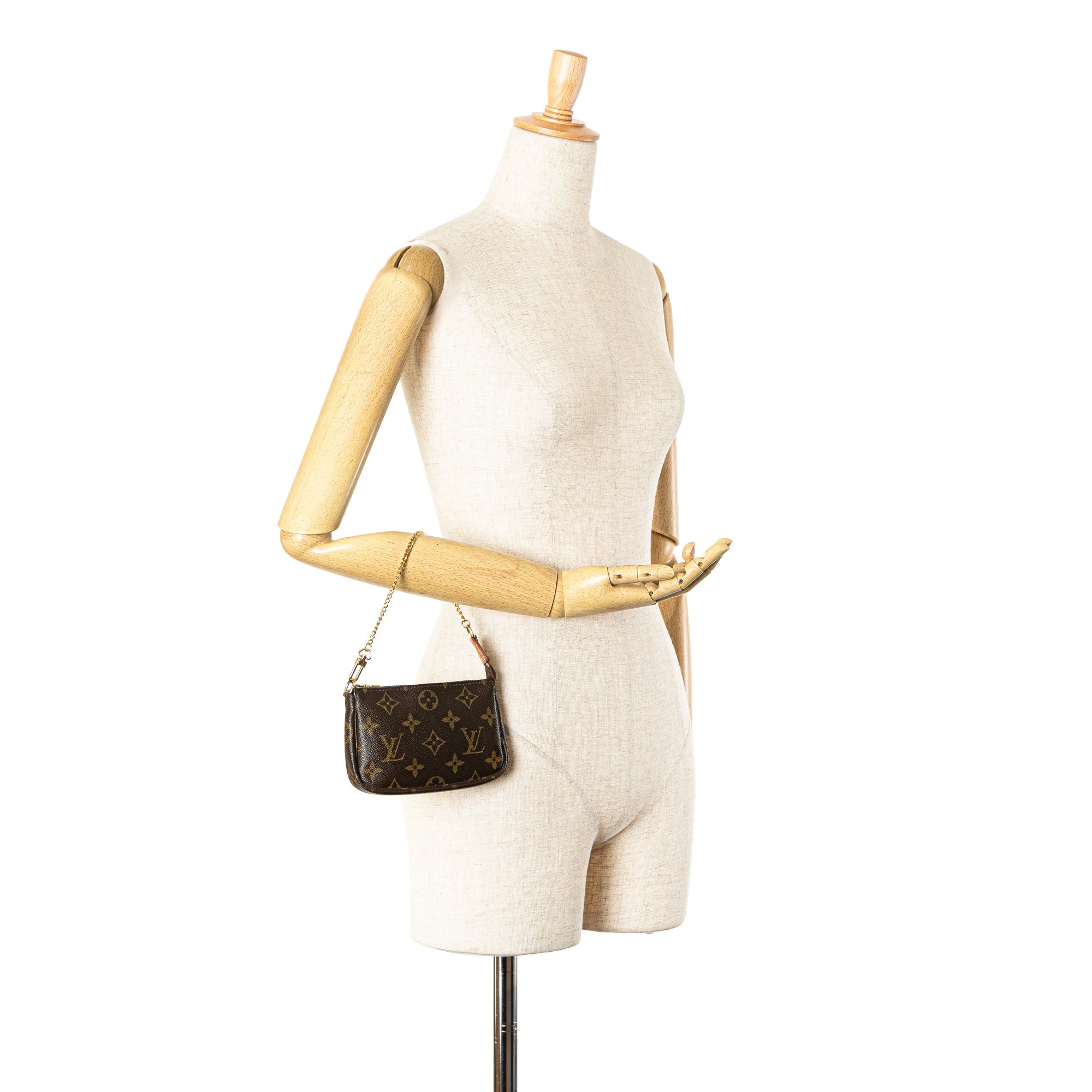 Louis Vuitton Monogram Mini Pochette Accessoires Brown