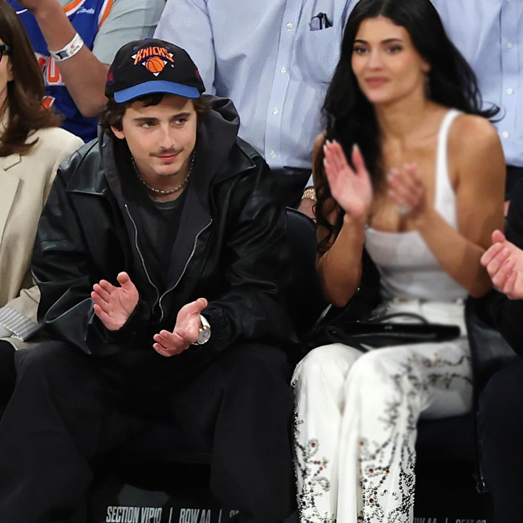 Knicks Playoff Courtside Date Timothée Chalamet Jacket