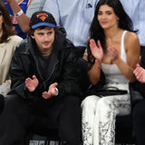 Knicks Playoff Courtside Date Timothée Chalamet Jacket