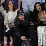 Knicks Playoff Courtside Date Timothée Chalamet Jacket