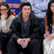 Knicks Playoff Courtside Date Timothée Chalamet Jacket