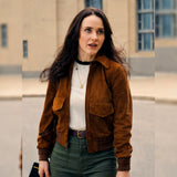 Superman Rachel Brosnahan Brown Suede Jacket