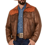 Men’s Brown Vintage Trucker Leather Jacket