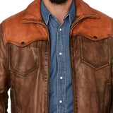 Men’s Brown Vintage Trucker Leather Jacket