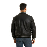 Men’s Genuine Leather Varsity Bomber Jacket