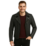 Men’s Vintage Black Biker Leather Jacket