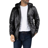 Mens- Black- Leather- Jacket- With- Hood-