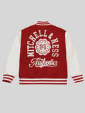Mitchell & Ness Red Authentic Branded Letterman Jacket