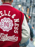Mitchell & Ness Red Authentic Branded Letterman Jacket