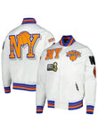 New York Knicks 2X Champions Mash-Up Satin Varsity Jacket