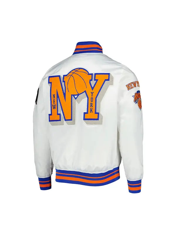 New York Knicks 2X Champions Mash-Up Satin Varsity Jacket