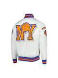 New York Knicks 2X Champions Mash-Up Satin Varsity Jacket