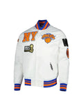 New York Knicks 2X Champions Mash-Up Satin Varsity Jacket