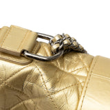 Chanel Small Metallic Lambskin Gabrielle Crossbody Gold