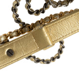 Chanel Small Metallic Lambskin Gabrielle Crossbody Gold