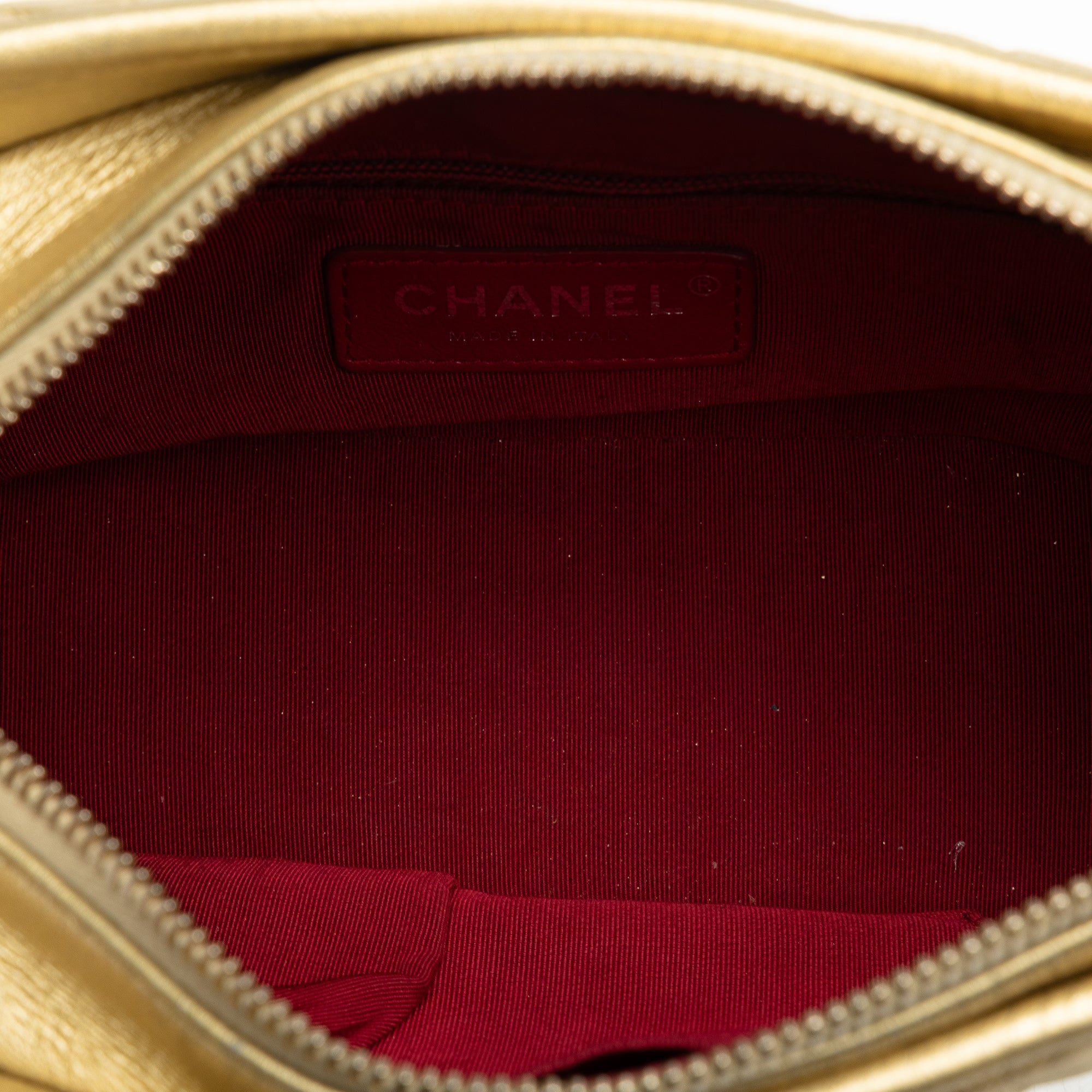 Chanel Small Metallic Lambskin Gabrielle Crossbody Gold