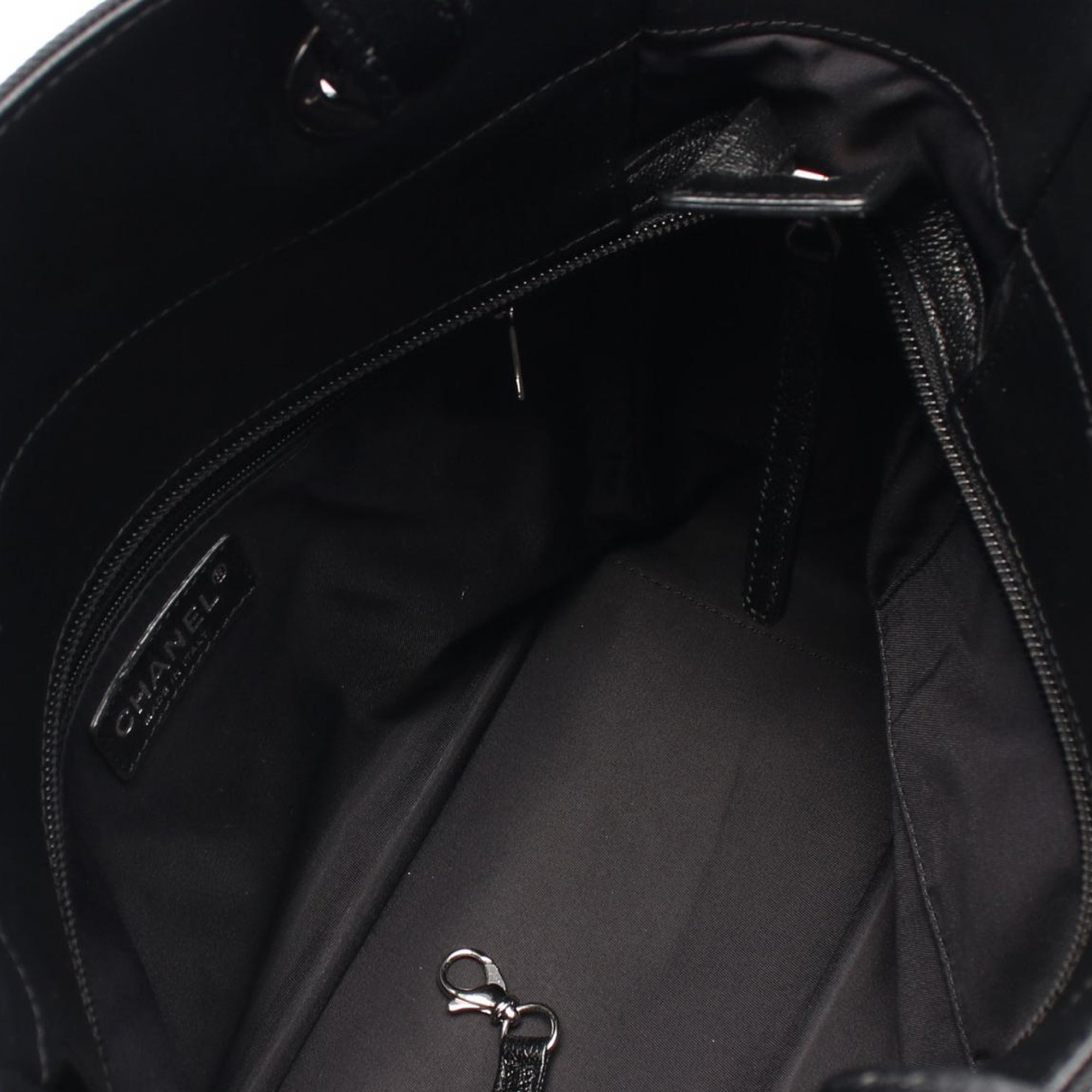 Chanel Small Quilted Coated Canvas Paris Biarritz Tote Black