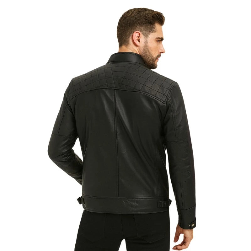 Quilted-Leather-Mens-Black-Motorcycle-Jacket