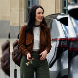 Superman Rachel Brosnahan Brown Suede Jacket