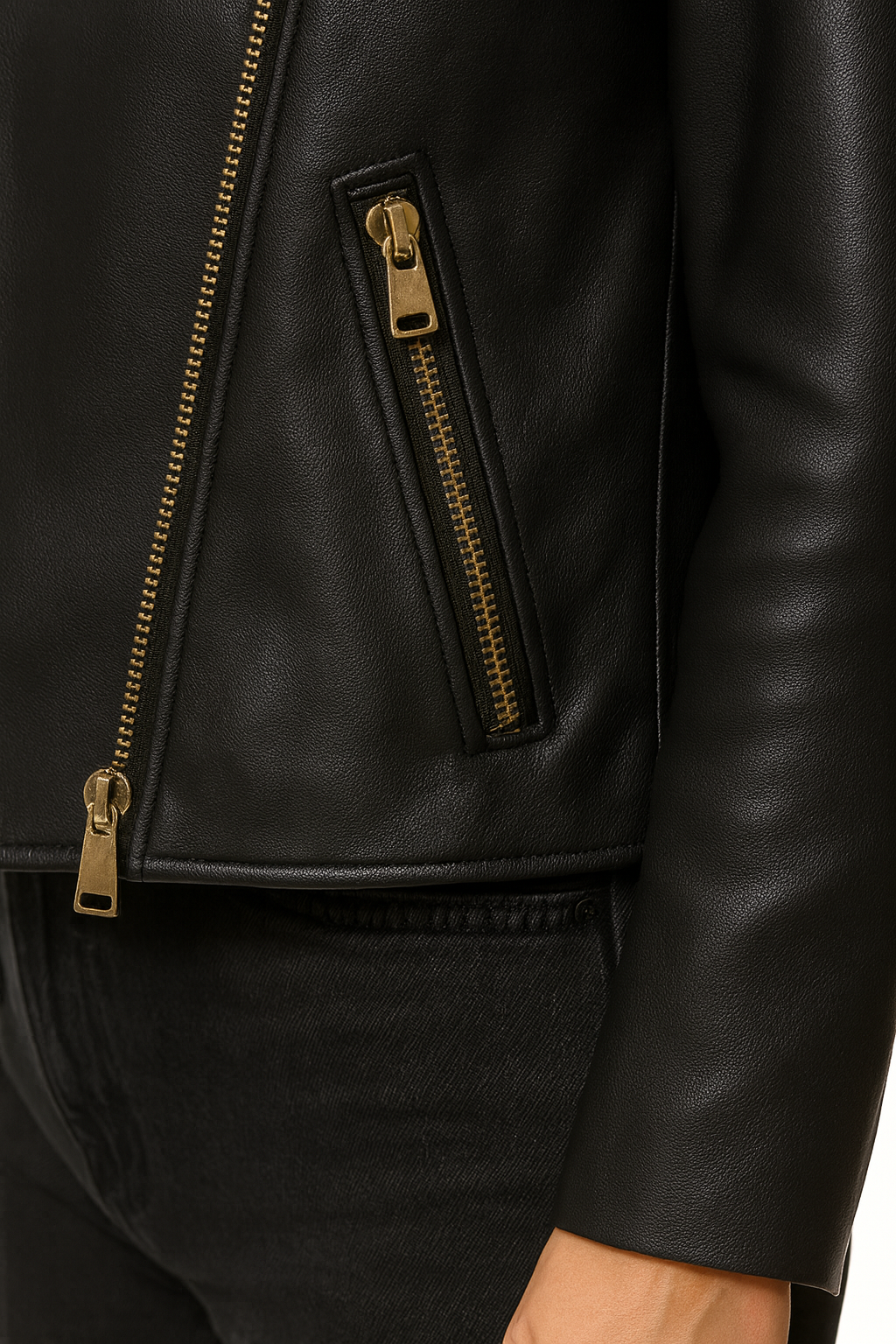 Slim Fit Black Biker Leather Jacket for women