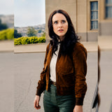 Superman Rachel Brosnahan Brown Suede Jacket